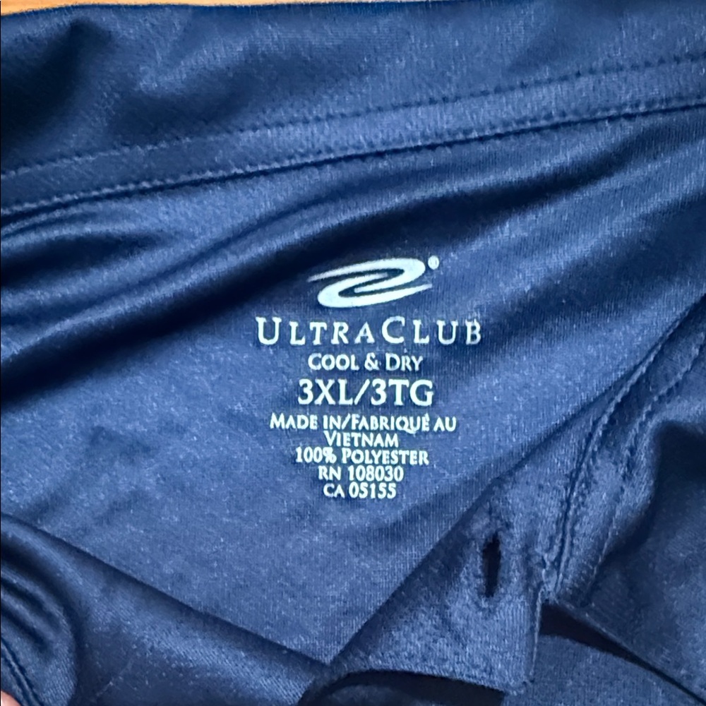 Men's Navy Blue Polo Shirt performance TeP - Picture 2 of 9